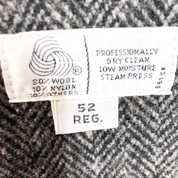 🌿 London Fog Gray Black Chevron Herringbone Coat - Picture 9 of 12